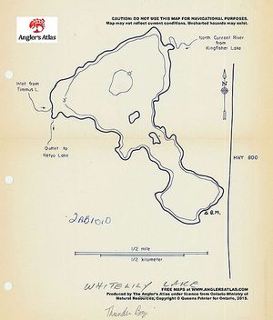 Contour map for Whitelily Lake, Ontario