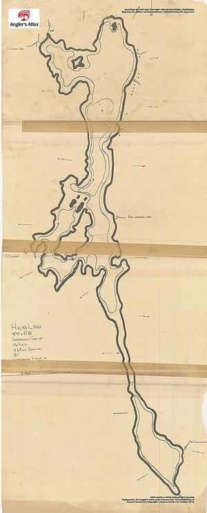 Contour map for Hicks Lake, Ontario