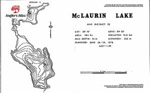 Contour map for McLaurin Lake, Ontario