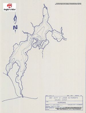 Contour map for Burrows Lake, Ontario