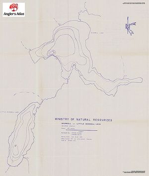 Contour map for Bicknell Lake, Ontario