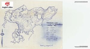Contour map for Negwazu Lake, Ontario