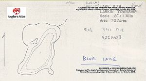 Contour map for Blue Lake, Ontario