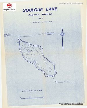 Contour map for Souloup Lake, Ontario