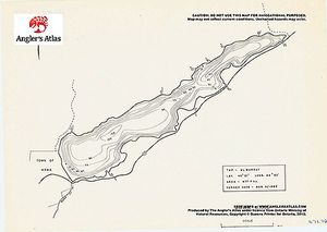 Contour map for Wawa lake, Ontario