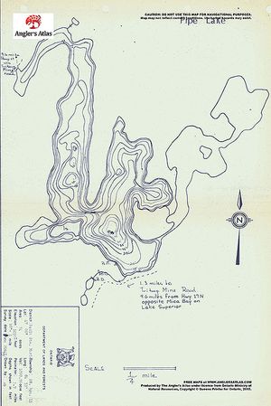 Contour map for Pipe Lake, Ontario