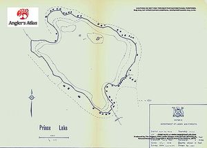 Contour map for Prince Lake, Ontario