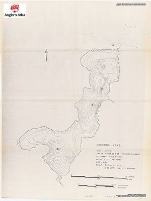 Contour map for Kinniwabi Lake, Ontario