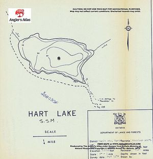 Contour map for Hart Lake, Ontario