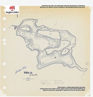 Contour map for McMahon Lake, Ontario