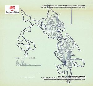 Contour map for Tujak Lake, Ontario