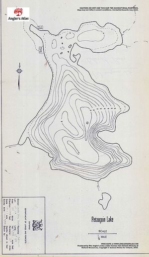 Contour map for Petauguin Lake, Ontario