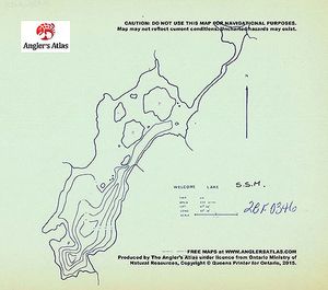 Contour map for Welcome Lake, Ontario