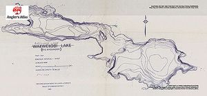 Contour map for Big Basswood Lake, Ontario
