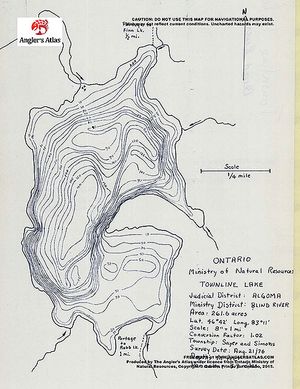 Contour map for Town Line Lake, Ontario