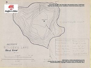 Contour map for Bolger's Lake, Ontario