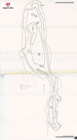 Contour map for Saganash Lake, Ontario