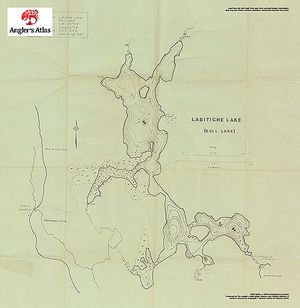 Contour map for Labitiche Lake, Ontario