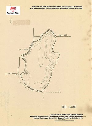 Contour map for Big Lake, Ontario