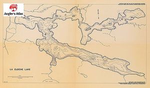 Contour map for La Cloche Lake, Ontario