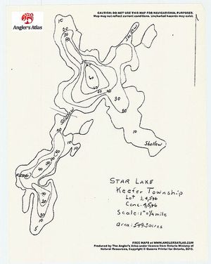 Contour map for Star Lake, Ontario