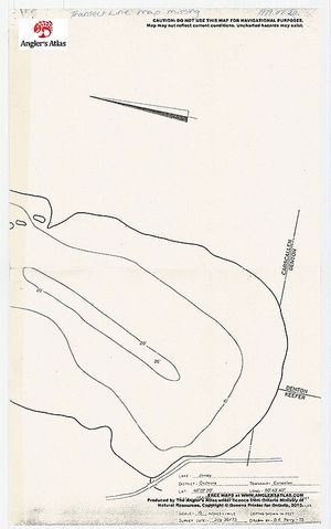 Contour map for Jowsey Lake, Ontario