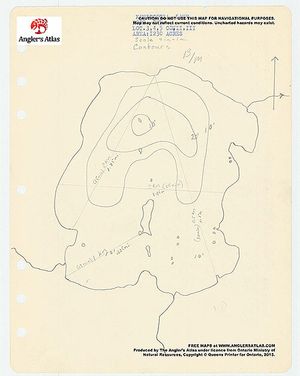 Contour map for Kamiskotia Lake, Ontario