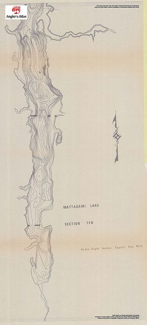 Contour map for Mattagami Lake, Ontario