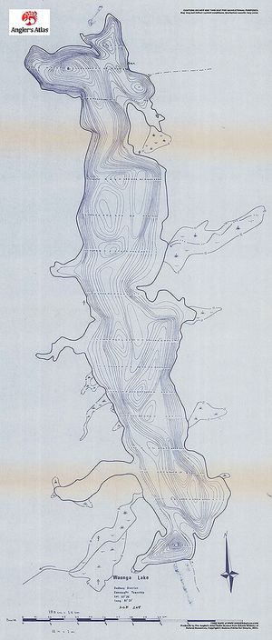 Contour map for Waonga Lake, Ontario