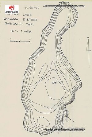 Contour map for Coyne Lake, Ontario