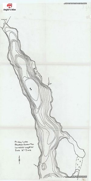Contour map for Friday Lake, Ontario
