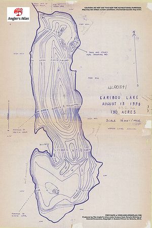 Contour map for Caribou Lake, Ontario