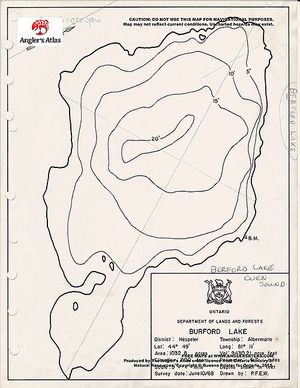 Contour map for Berford Lake, Ontario