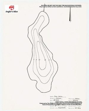 Contour map for Three Nations Lake, Ontario