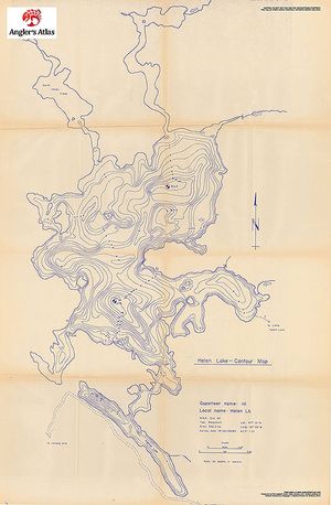 Contour map for Helen Lake, Ontario