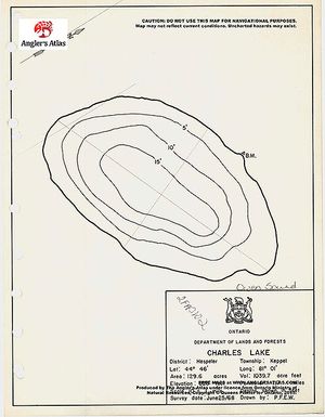 Contour map for Lake Charles, Ontario
