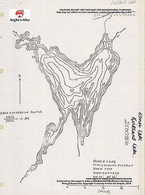 Contour map for Elmer Lake, Ontario