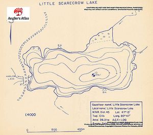 Contour map for Little Scarecrow Lake, Ontario