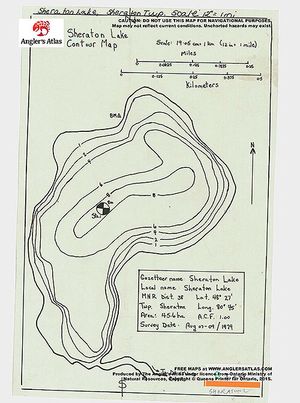 Contour map for Sheraton Lake, Ontario