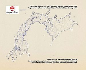 Contour map for Matagamasi Lake, Ontario