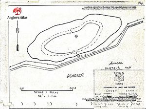 Contour map for Levey Lake, Ontario