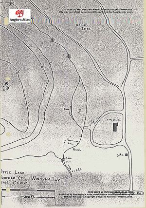 Contour map for Lake Hunger, Ontario