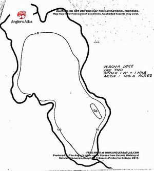 Contour map for Verona Lake, Ontario