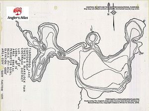 Contour map for Floodwood Lake, Ontario