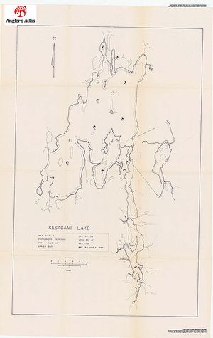 Contour map for Kesagami Lake, Ontario