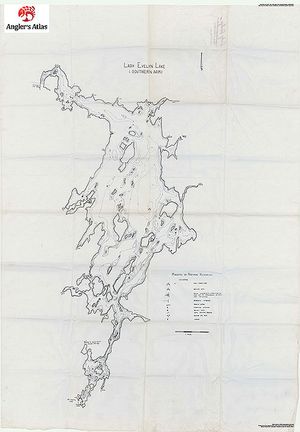 Contour map for Lady Evelyn Lake, Ontario