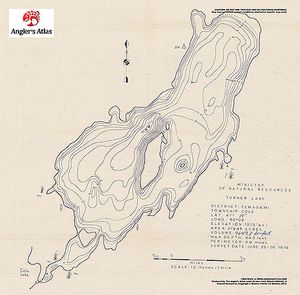 Contour map for Turner Lake, Ontario