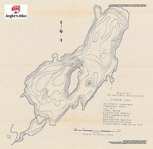 Contour map for Turner Lake, Ontario