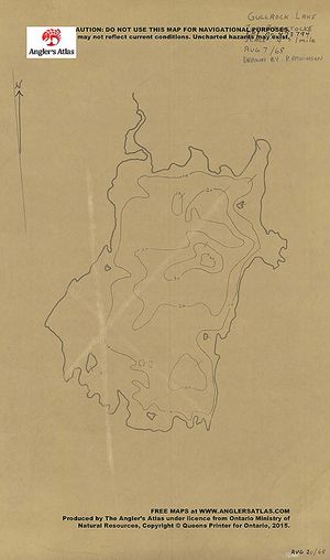 Contour map for Gullrock Lake, Ontario