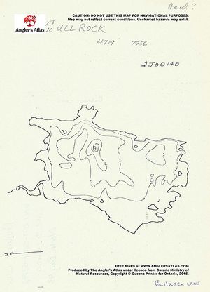 Contour map for Gullrock Lake, Ontario